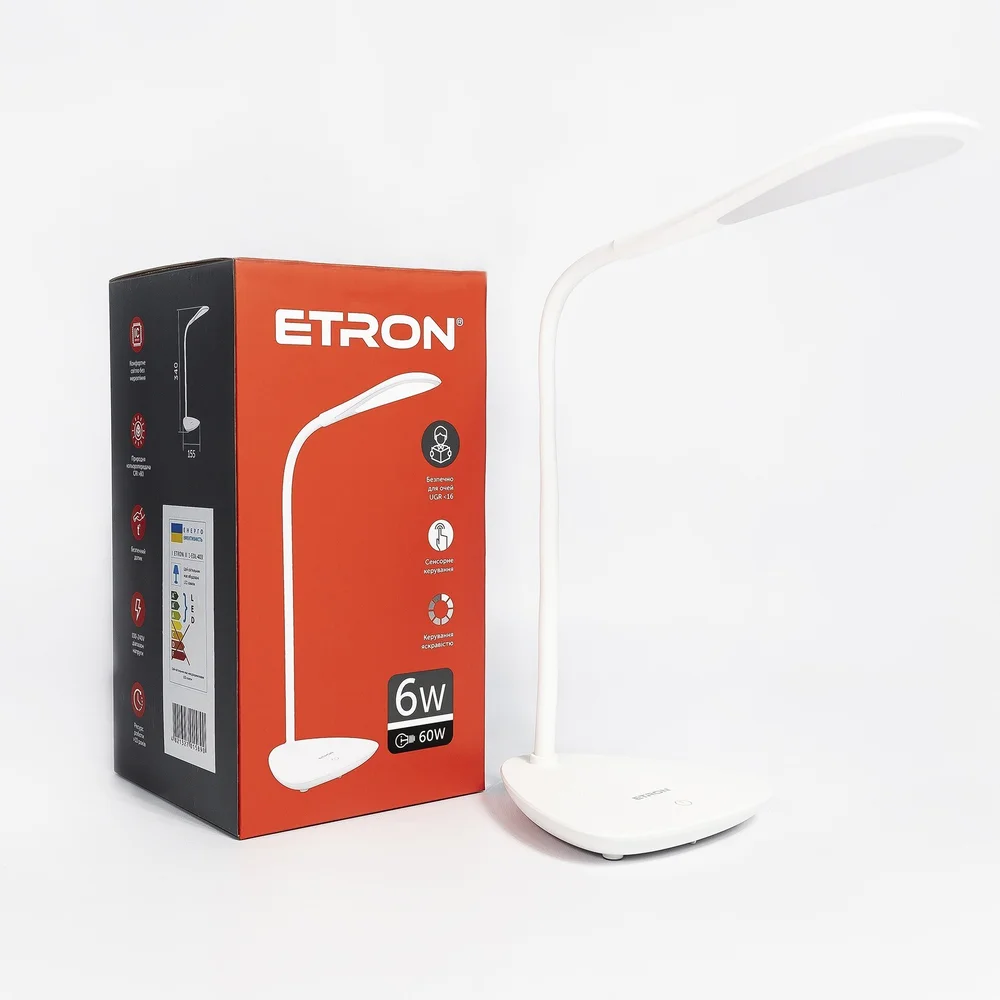 Настільна лампа ETRON 6W 4200K White (Працює від Powerbank)