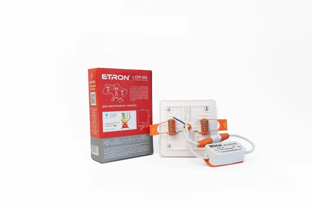 Світлодіодний світильник ETRON Decor 1-EDP-655 12W 5000К ІР20 квадрат