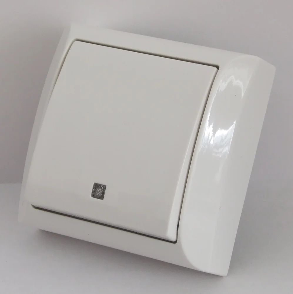 Вимикач одноклавішний з підсвіткою 2202 LXL TERRA білий