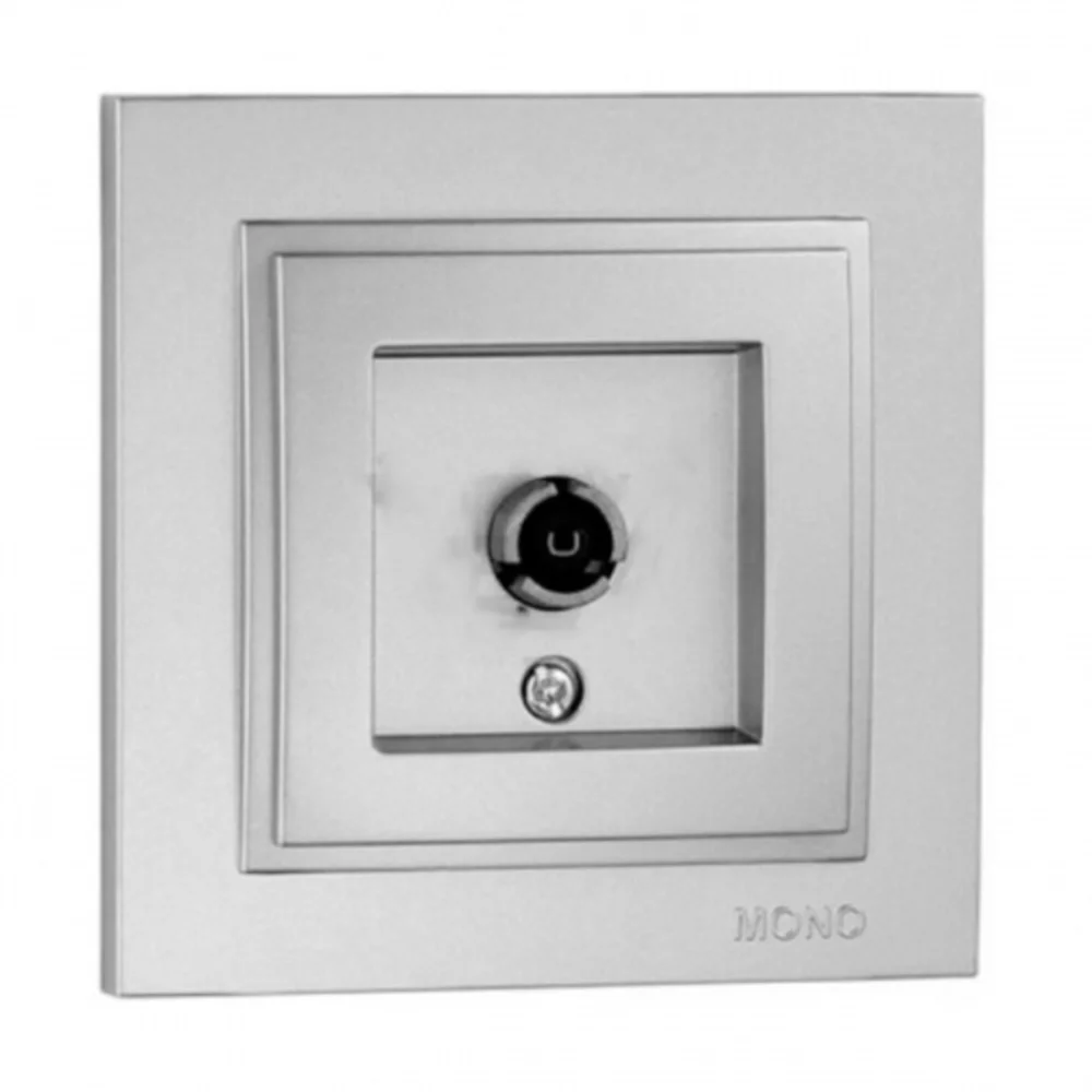 Розетка TV конечная с экраном Mono Electric DESPINA серебро 102-212105-138