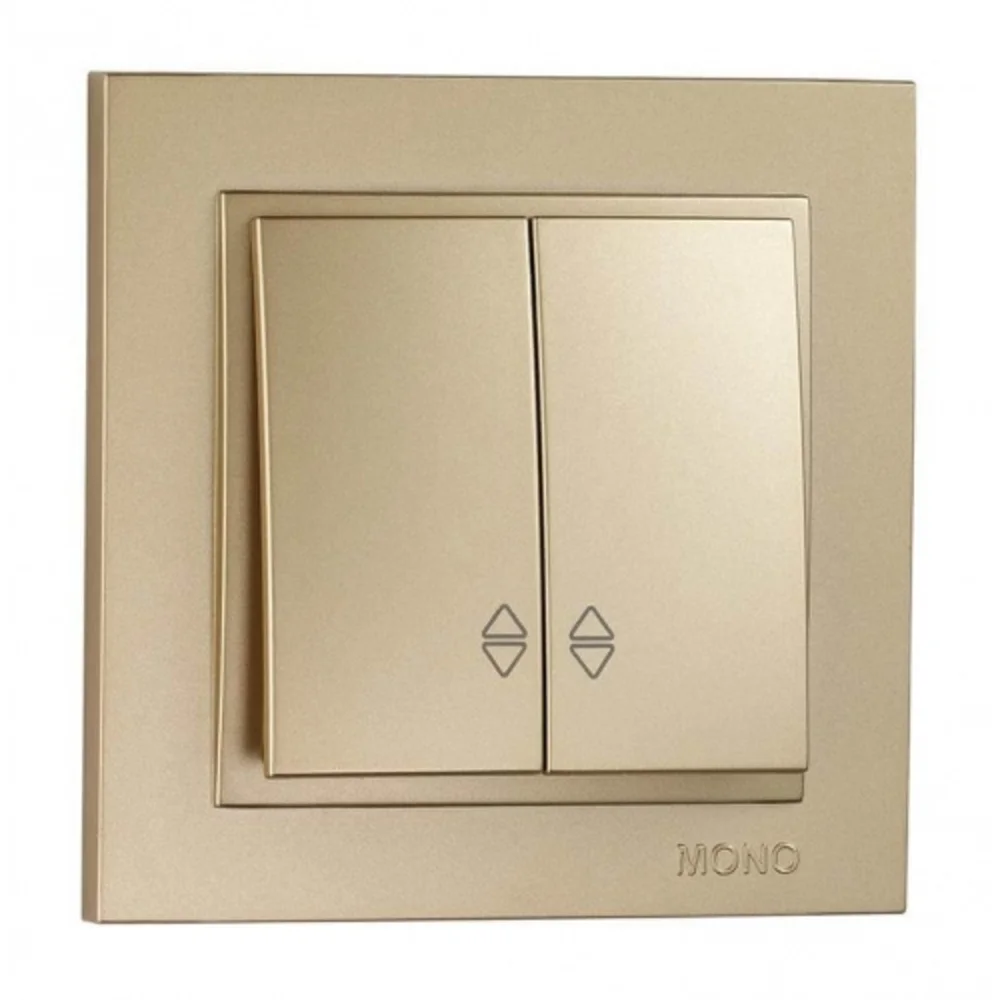 Вимикач двоклавішний прохідний Mono Electric DESPINA титан 102-222223-111
