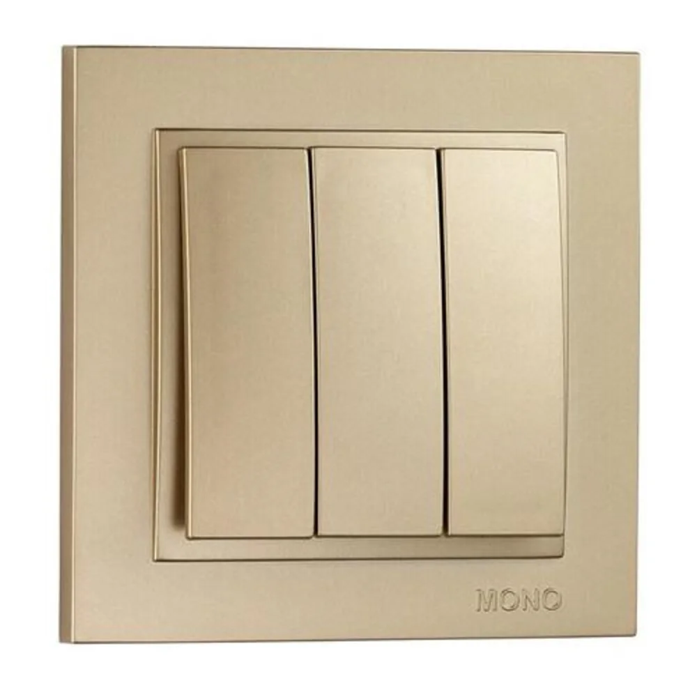 Вимикач трьохклавішний Mono Electric DESPINA титан 102-222222-114