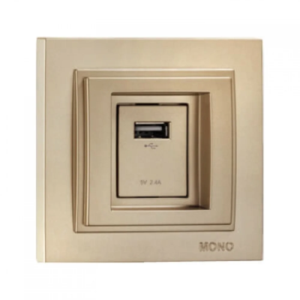 Розетка USB Mono Electric DESPINA титан 02-222205-177