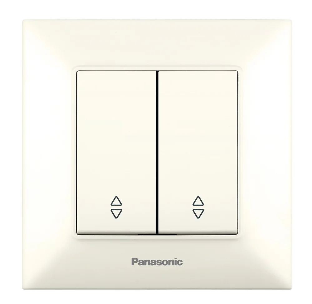 Вимикач двоклавішний прохідний Panasonic Arkedia Slim крем WNTC0011-2BG