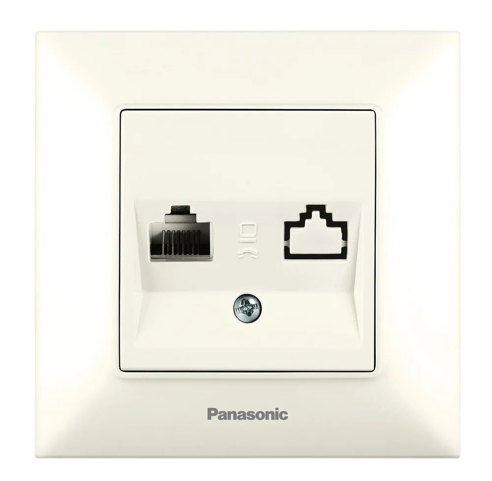 Розетка компьютерная (CAT5e) Panasonic Arkedia Slim крем WNTC0404-2BG