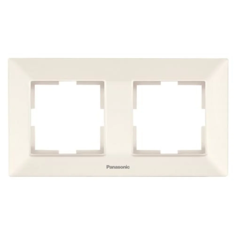 Рамка двухместная горизонтальная Panasonic Arkedia Slim крем WNTF0802-2BG