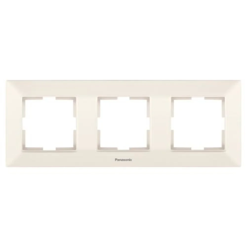 Рамка трехместная горизонтальная Panasonic Arkedia Slim крем WNTF0803-2BG