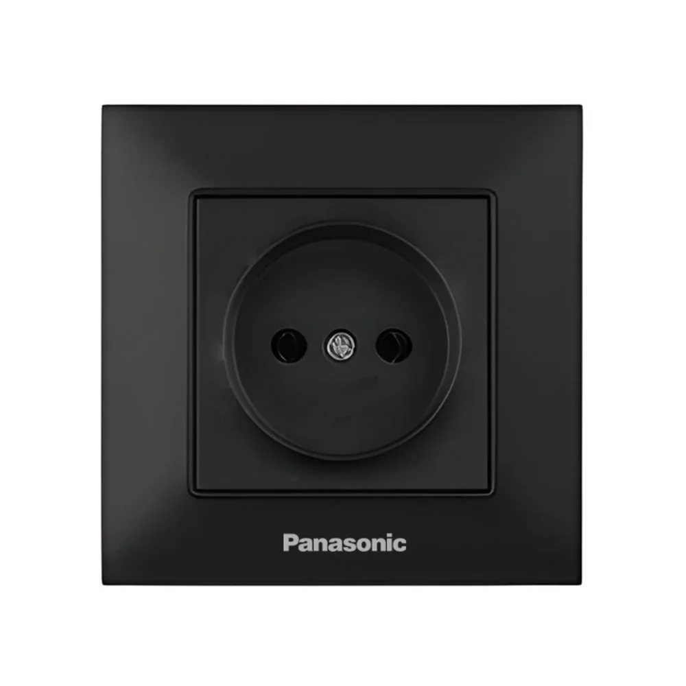 Розетка без заземления Panasonic Arkedia Slim черная (WNTC0201-2BL)