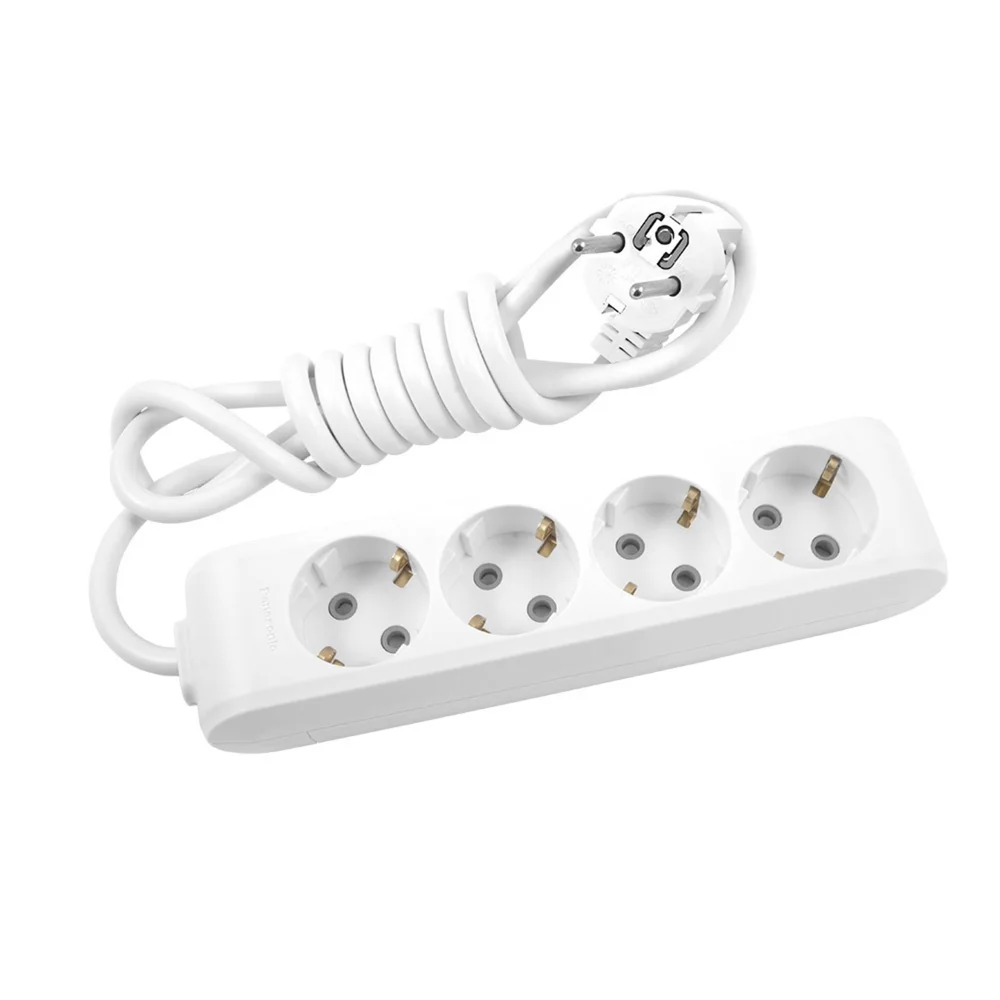 Подовжувач 4 гнізда 3 метрів з заземленням та захисними шторками PANASONIC X-tendia сірий