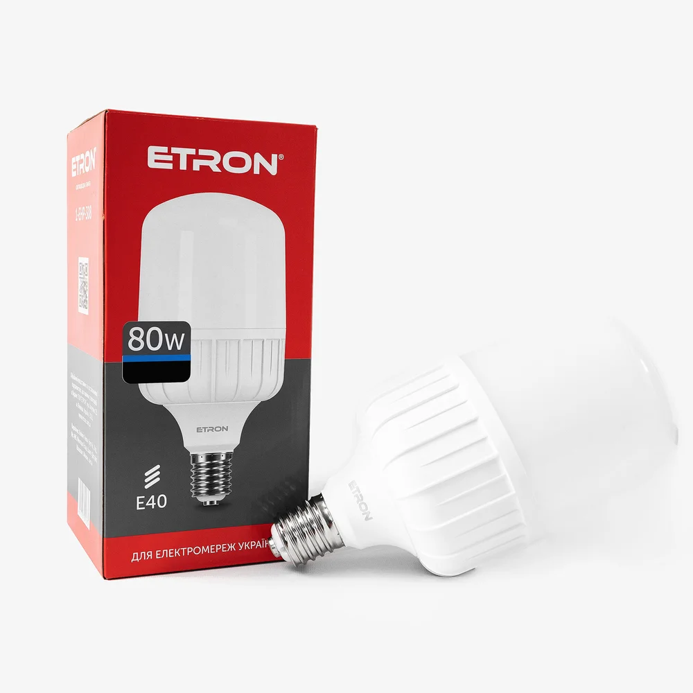 Лампа светодиодная высокомощная ETRON 80W T140 6500K 220V E40 холодный свет