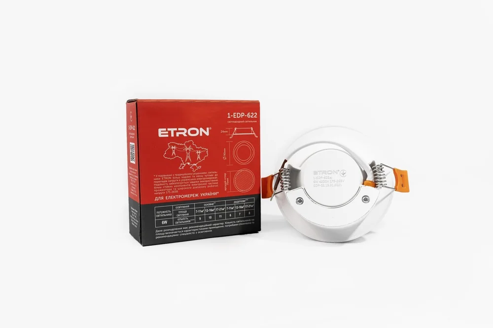 Світлодіодний світильник ETRON Decor 1-EDP-622 6W 4200K ІР40 круг
