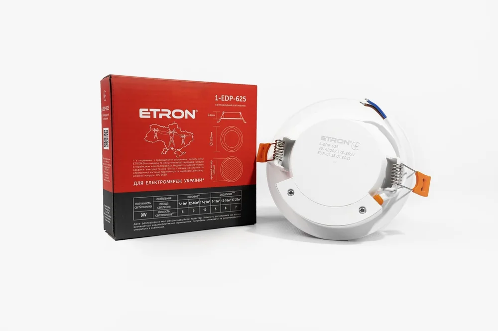 Світлодіодний світильник ETRON Decor 1-EDP-625 9W 4200K ІР40 круг