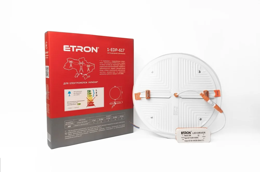 Світлодіодний світильник ETRON Decor 1-EDP-617 36W 5000К ІР20 круг
