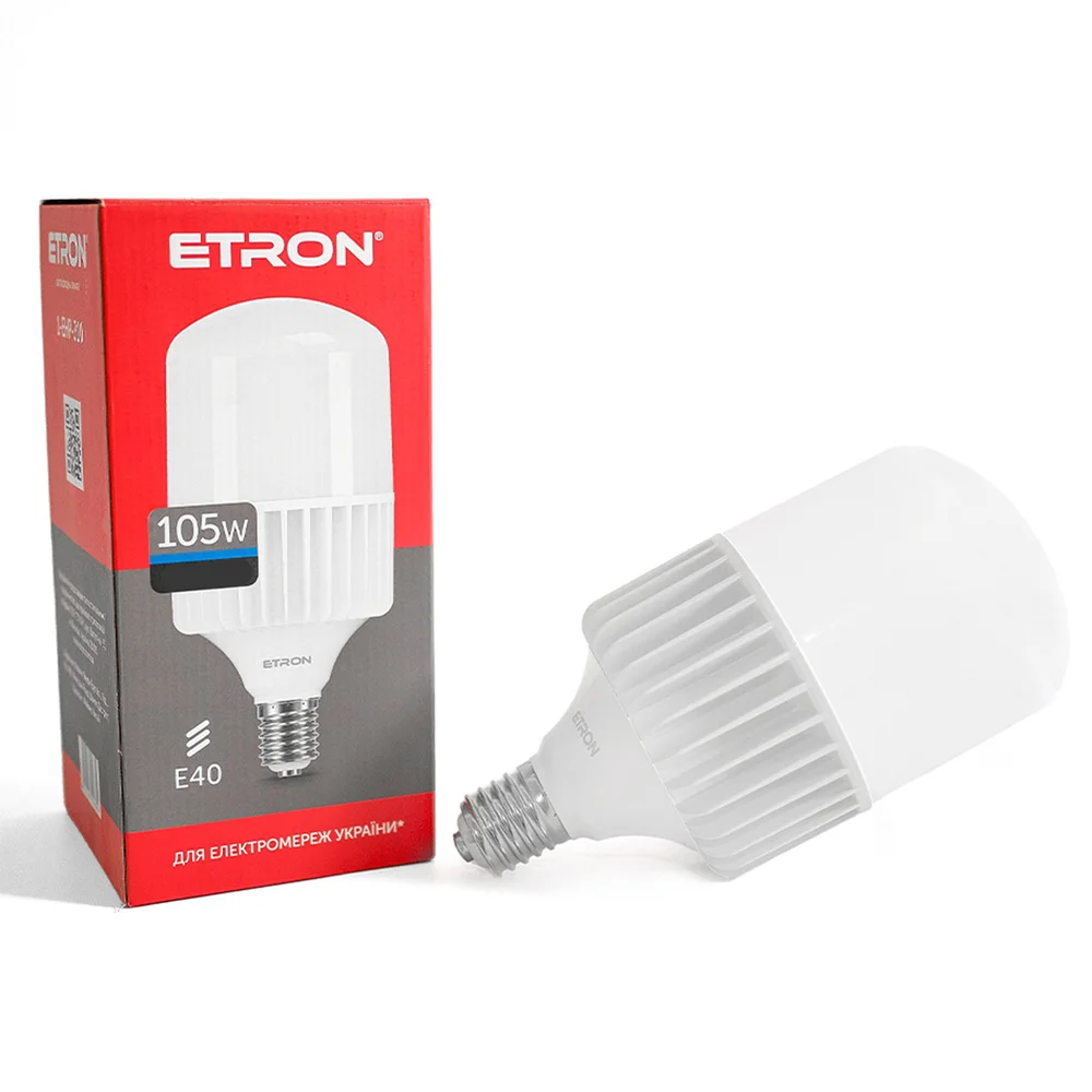 Лампа светодиодная высокомощная ETRON 105W T140 6500K E40 холодный свет