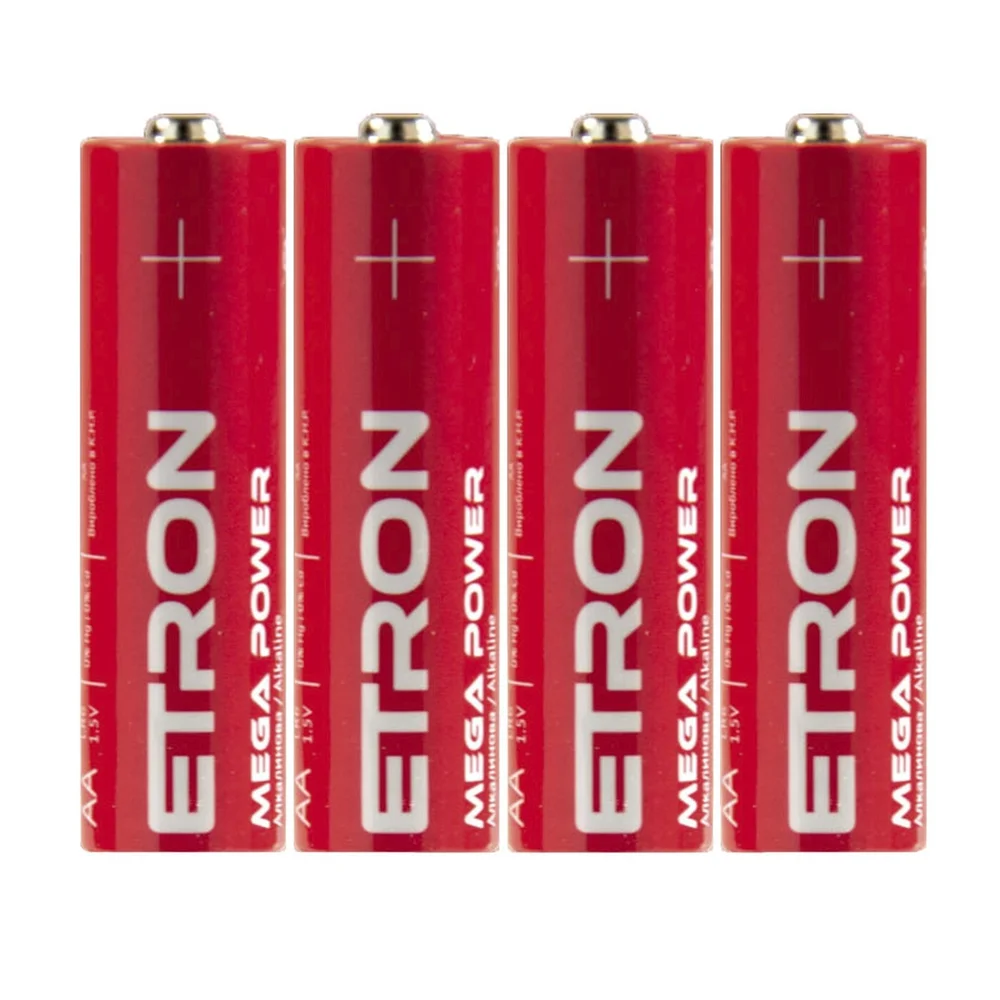 Батарейки ETRON Mega Power AA (LR6)(Плівка) 4 шт. в упаковці