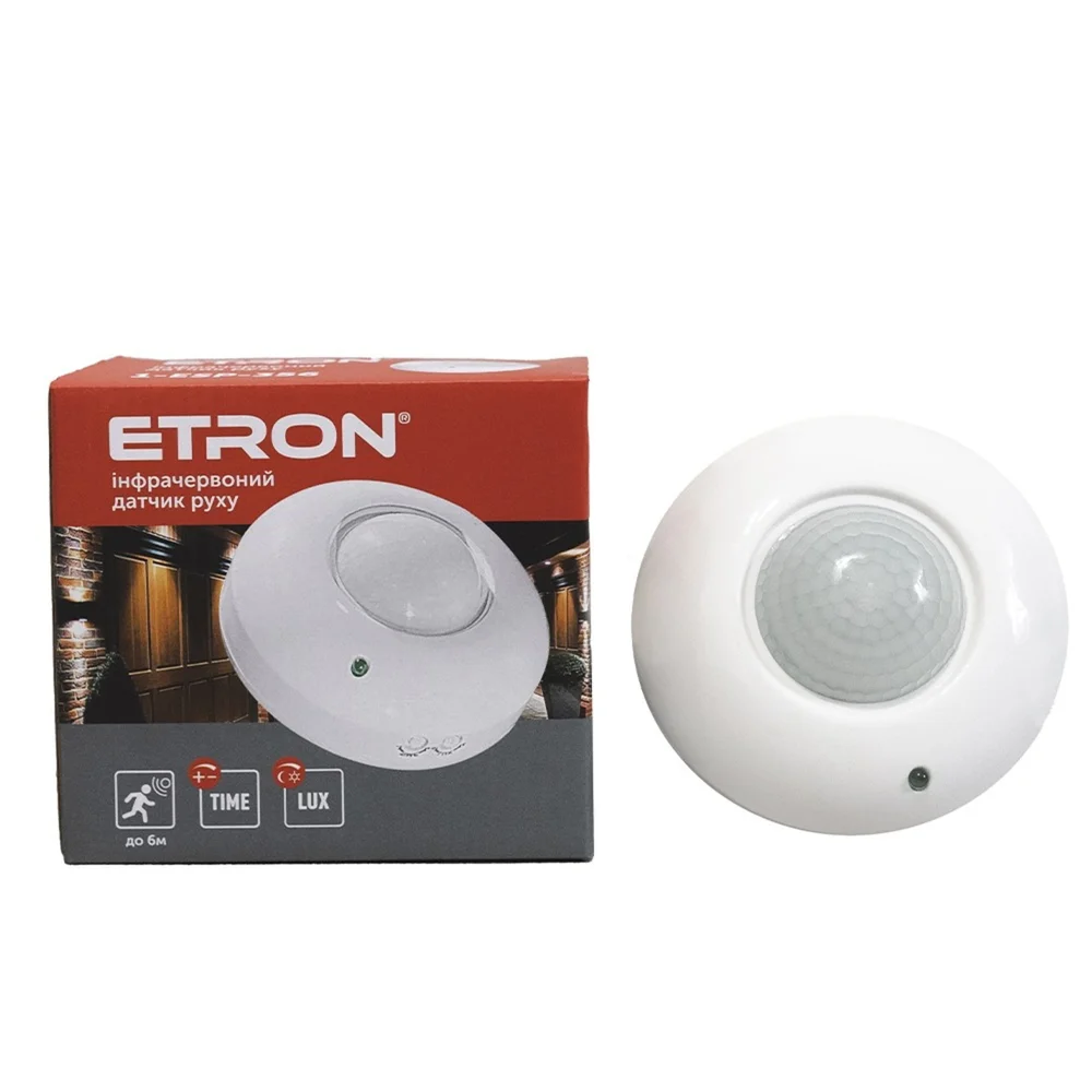 Інфрачервоний датчик руху ETRON Sensor 1-ESP-356 230V ІР20 з датчиком освітленості