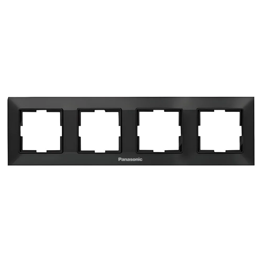 Рамка четырехместная горизонтальная Panasonic Arkedia Slim черная (WNTF0804-2BL)