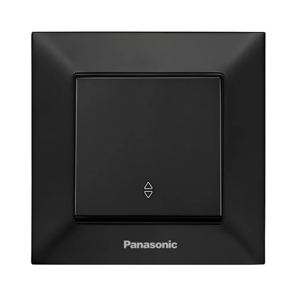 Вимикач Panasonic Arkedia Slim одноклавішний прохідний Чорний (WNTC0103-2BL)