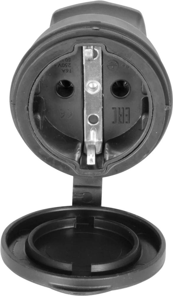 Розетка переносна з заземленням та захисною кришкою каучукова E.NEXT e.socket.rubber.029.16 16А (s9100024)