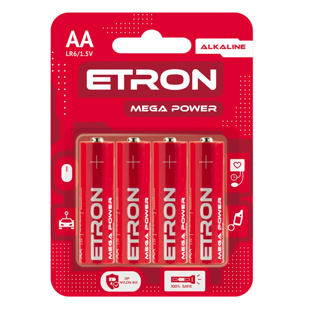 Батарейки ETRON Mega Power AA (LR6) 4 шт.