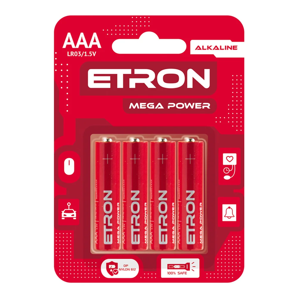Батарейки ETRON Mega Power AAA (LR03) 4 шт.