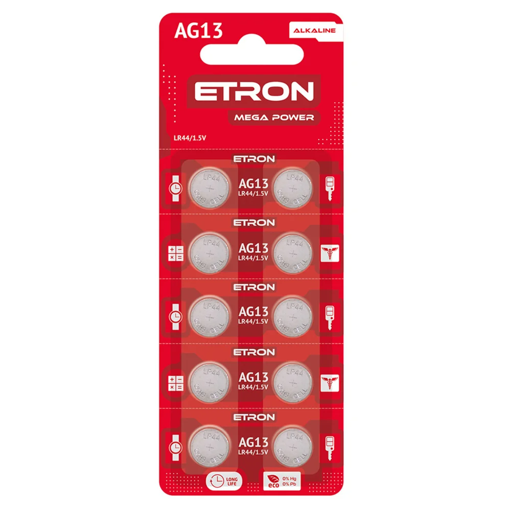 Батарейки ETRON Mega Power AG13 10 шт.