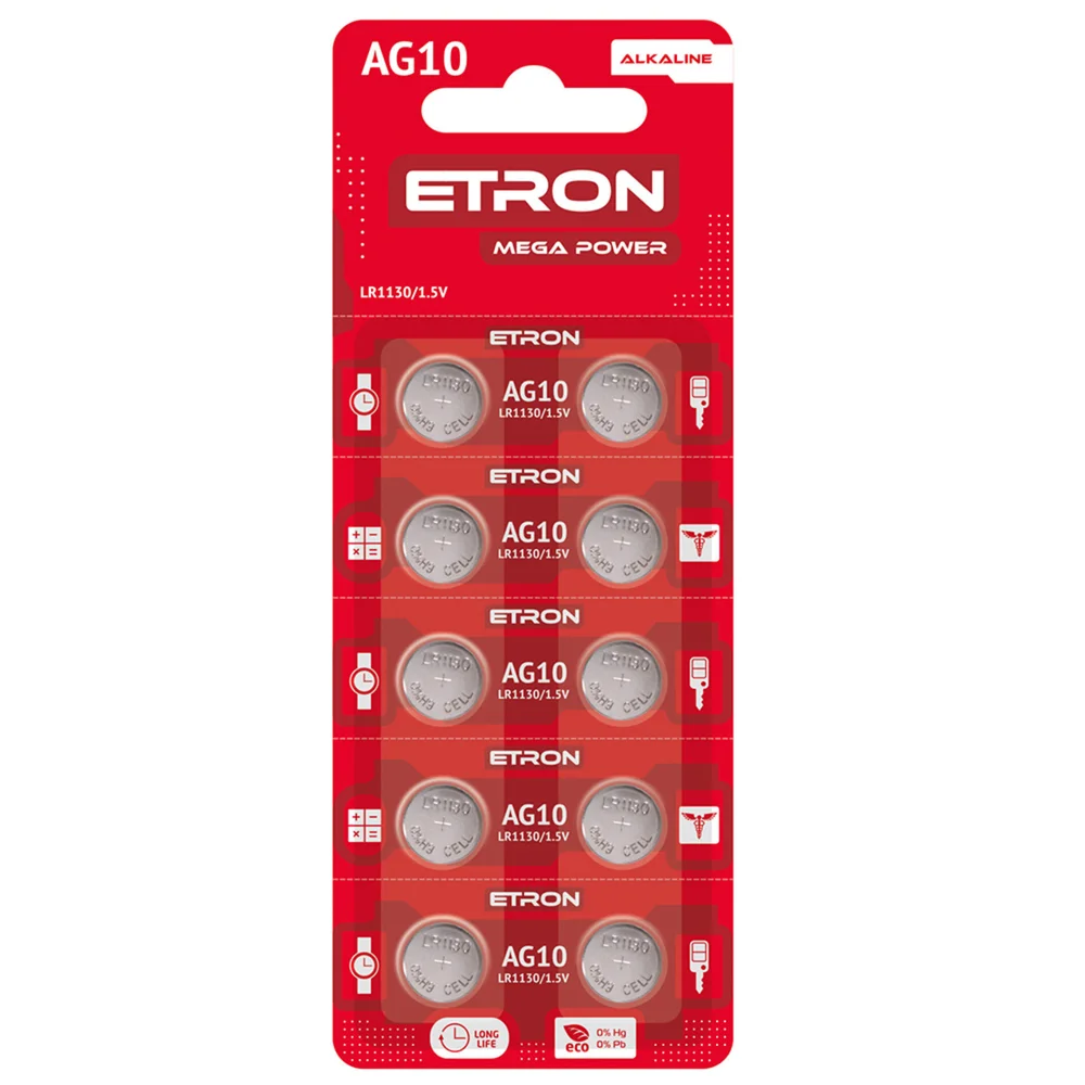 Батарейки ETRON Mega Power AG10 10 шт.