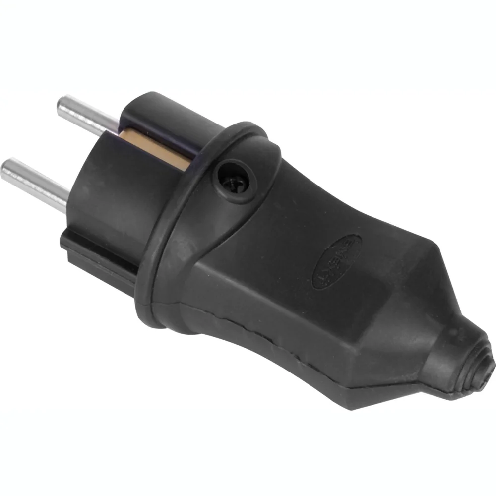 Вилка пряма каучукова з заземленням e.plug.rubber.028.16, 16А (s9100023)