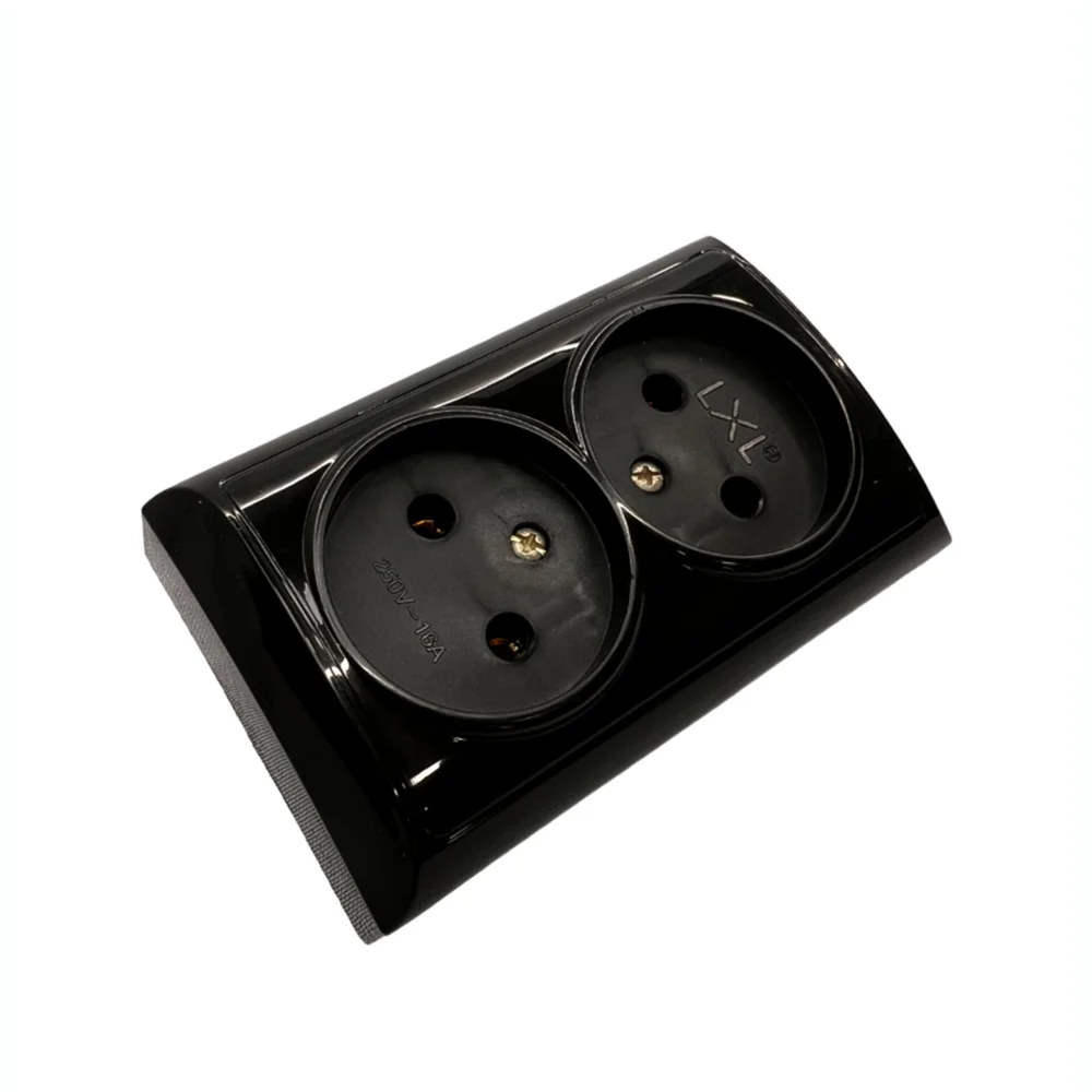 Розетка подвійна 2212 LXL TERRA чорна