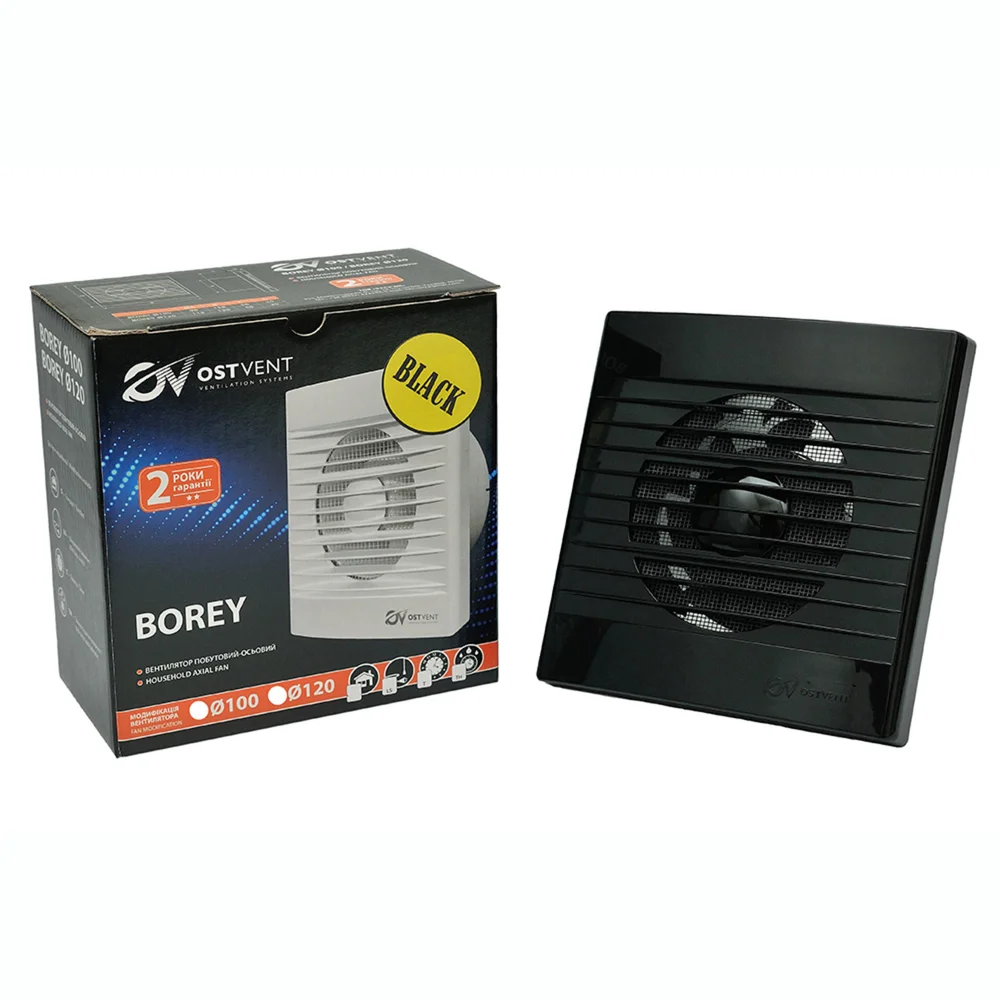 Вентилятор побутовий BOREY 100 S Black