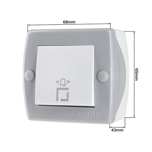 Кнопка звонка Mono Electric OCTANS IP20 серая
