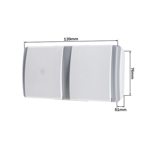 Вимикач одноклавішний + вимикач одноклавішний прохідний Mono Electric OCTANS IP54