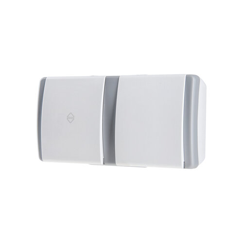 Вимикач одноклавішний + вимикач одноклавішний прохідний Mono Electric OCTANS IP54