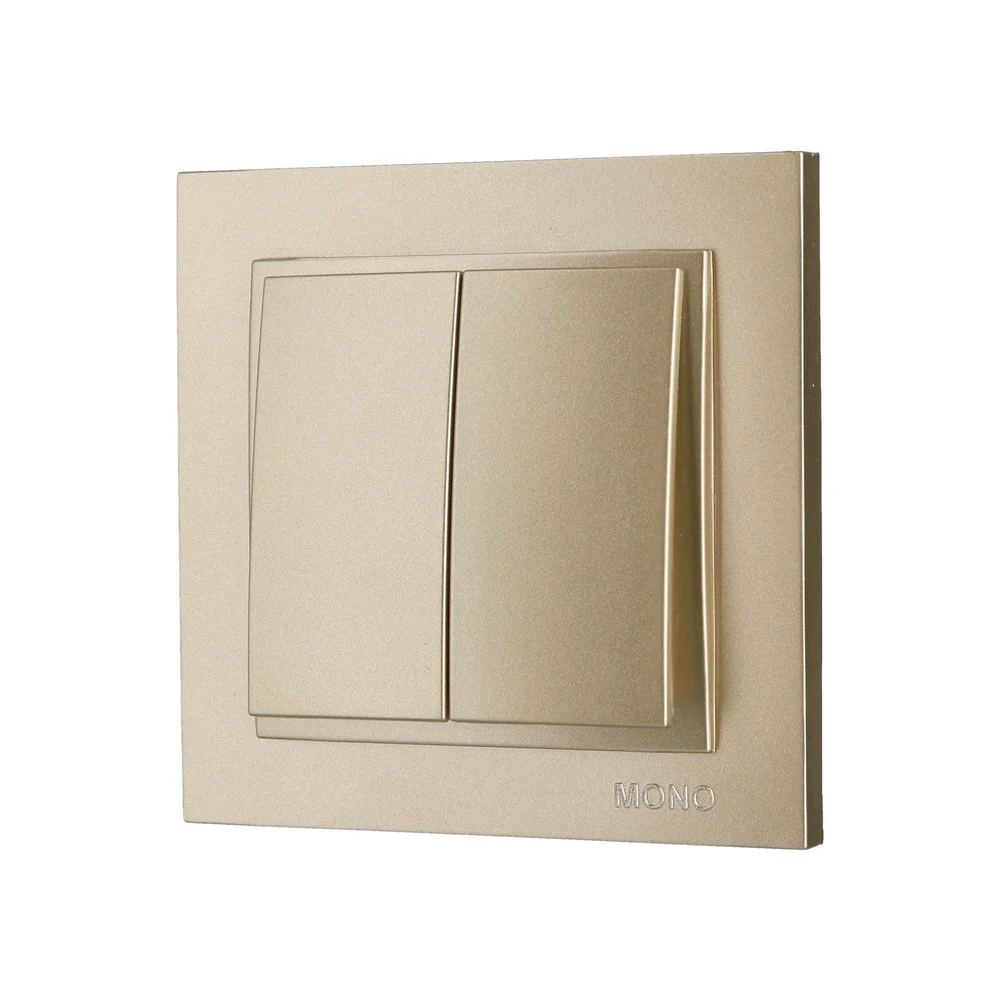 Вимикач двоклавішний Mono Electric DESPINA титан 102-222225-102