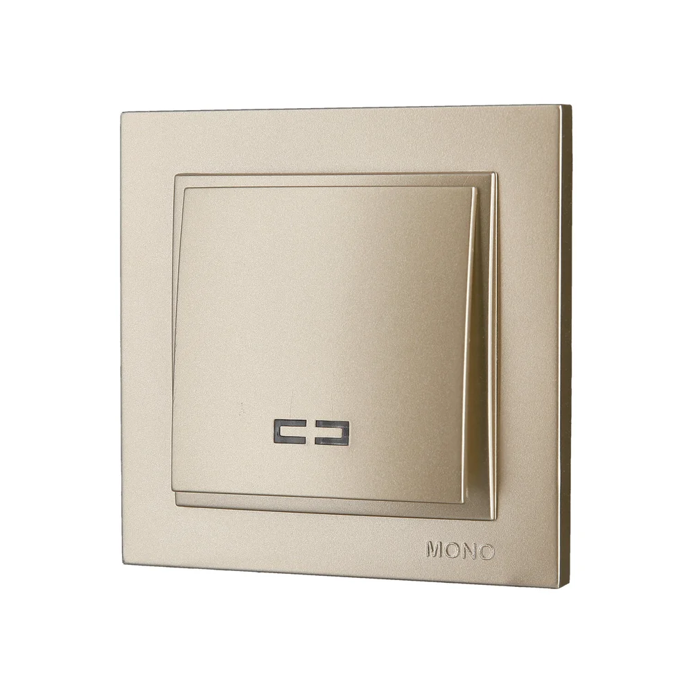 Вимикач одноклавішний з підсвіткою Mono Electric DESPINA титан 102-222225-101