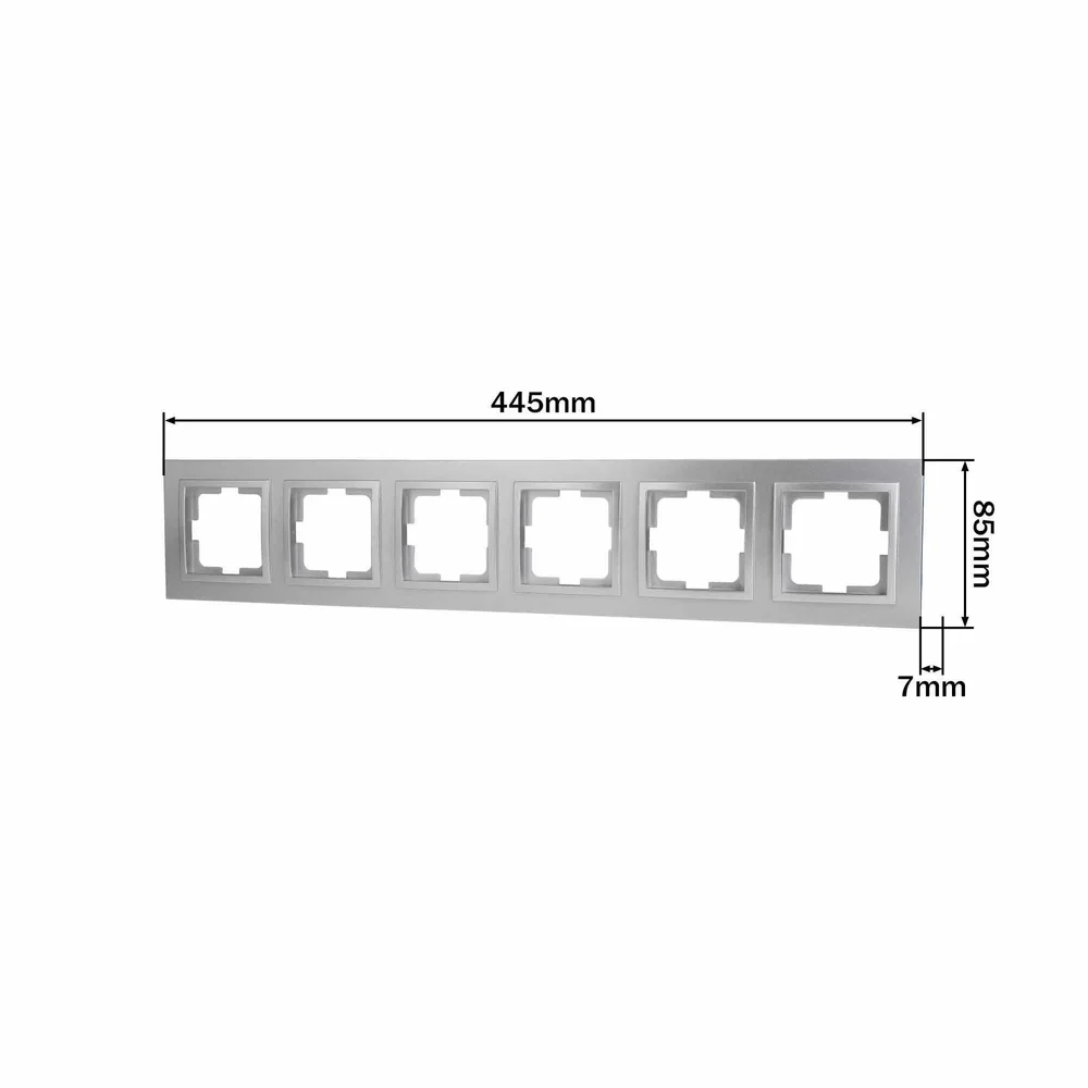 Рамка шестимісна горизонтальна Mono Electric DESPINA срібло 102-210000-166