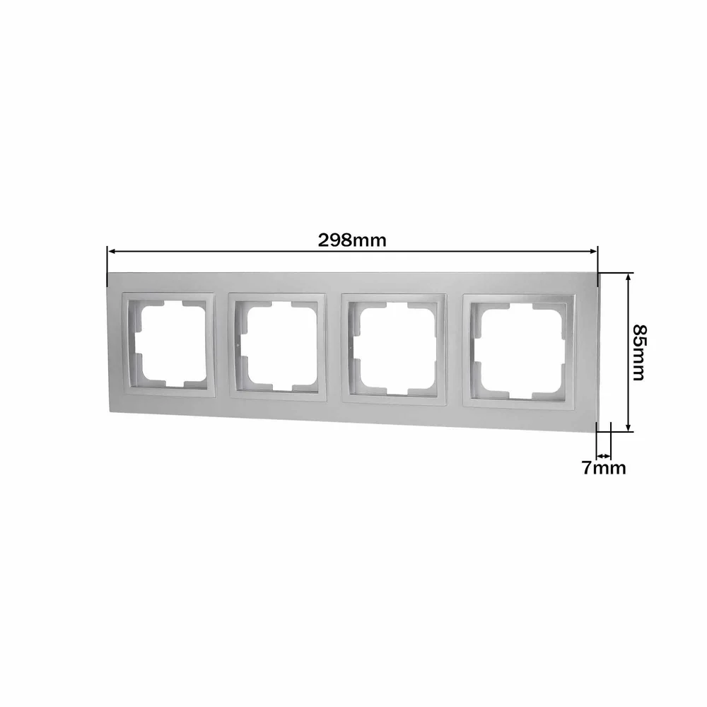 Рамка чотиримісна горизонтальна Mono Electric DESPINA срібло 102-210000-163