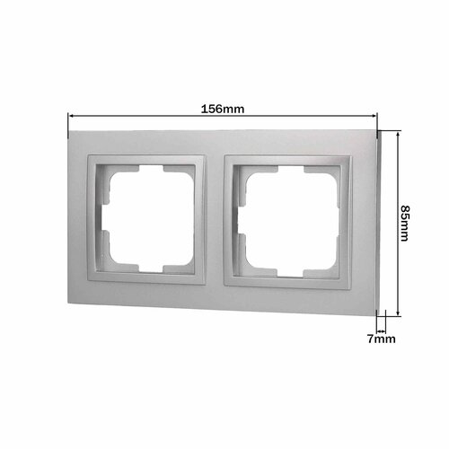Рамка двомісна горизонтальна Mono Electric DESPINA срібло 102-210000-161