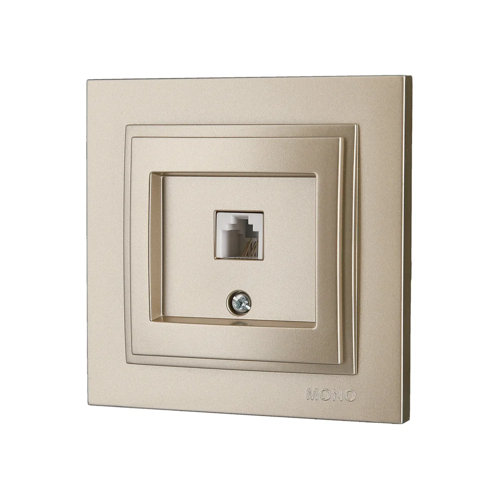 Розетка телефонна 623K CAT3 Mono Electric DESPINA титан 102-222205-124