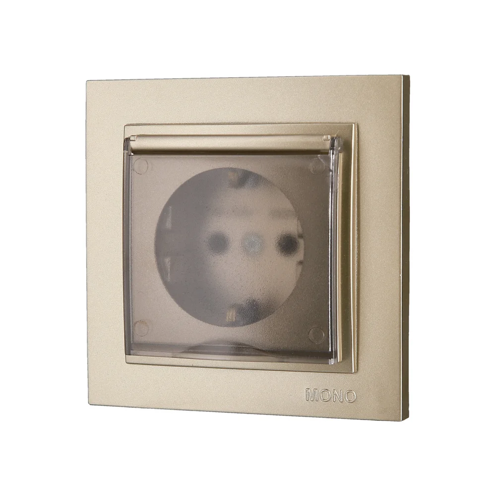 Розетка з заземленням та кришкою Mono Electric DESPINA титан 102-222221-118