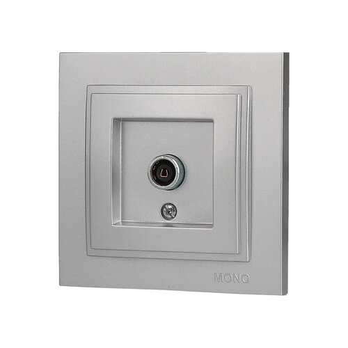 Розетка TV проходная с экраном Mono Electric DESPINA серебро 102-212105-137