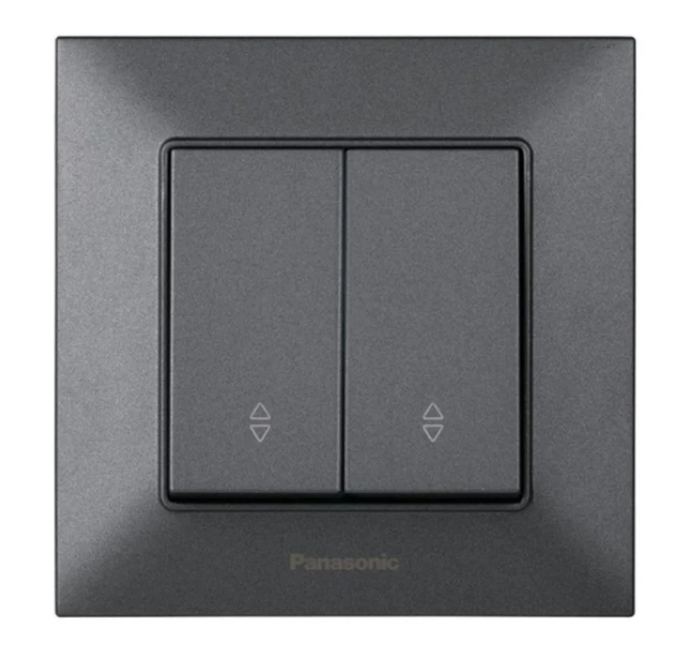 Вимикач двоклавішний прохідний Panasonic Arkedia Slim Дим WNTC0011-2DG