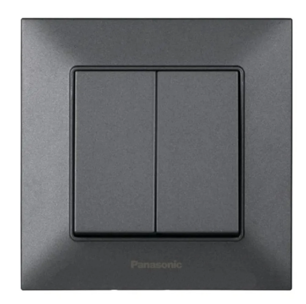 Вимикач двоклавішний Panasonic Arkedia Slim Дим WNTC0009-2DG