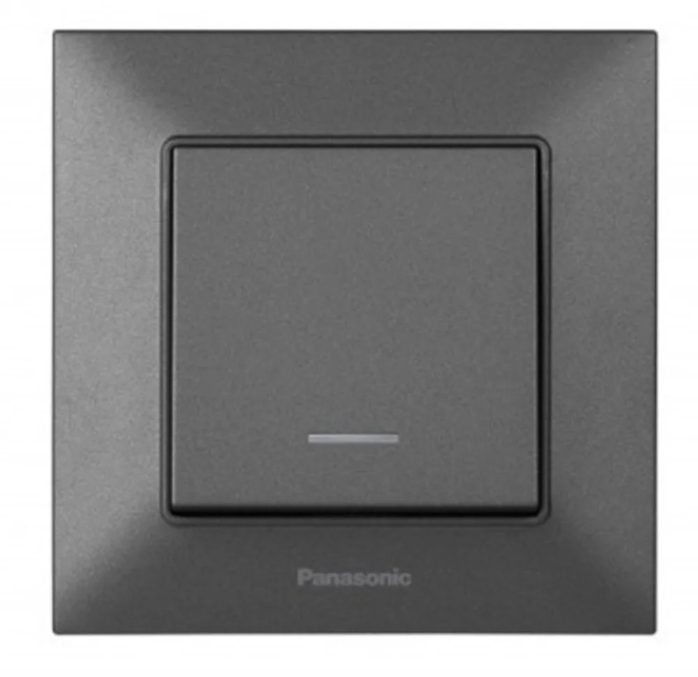 Вимикач одноклавішний з підсвіткою Panasonic Arkedia Slim Дим WNTC0002-2DG