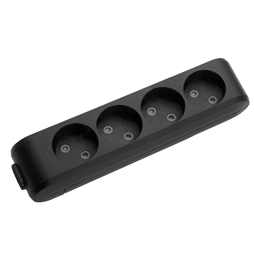 Колодка 4 гнізда без заземлення Panasonic X-Tendia чорна