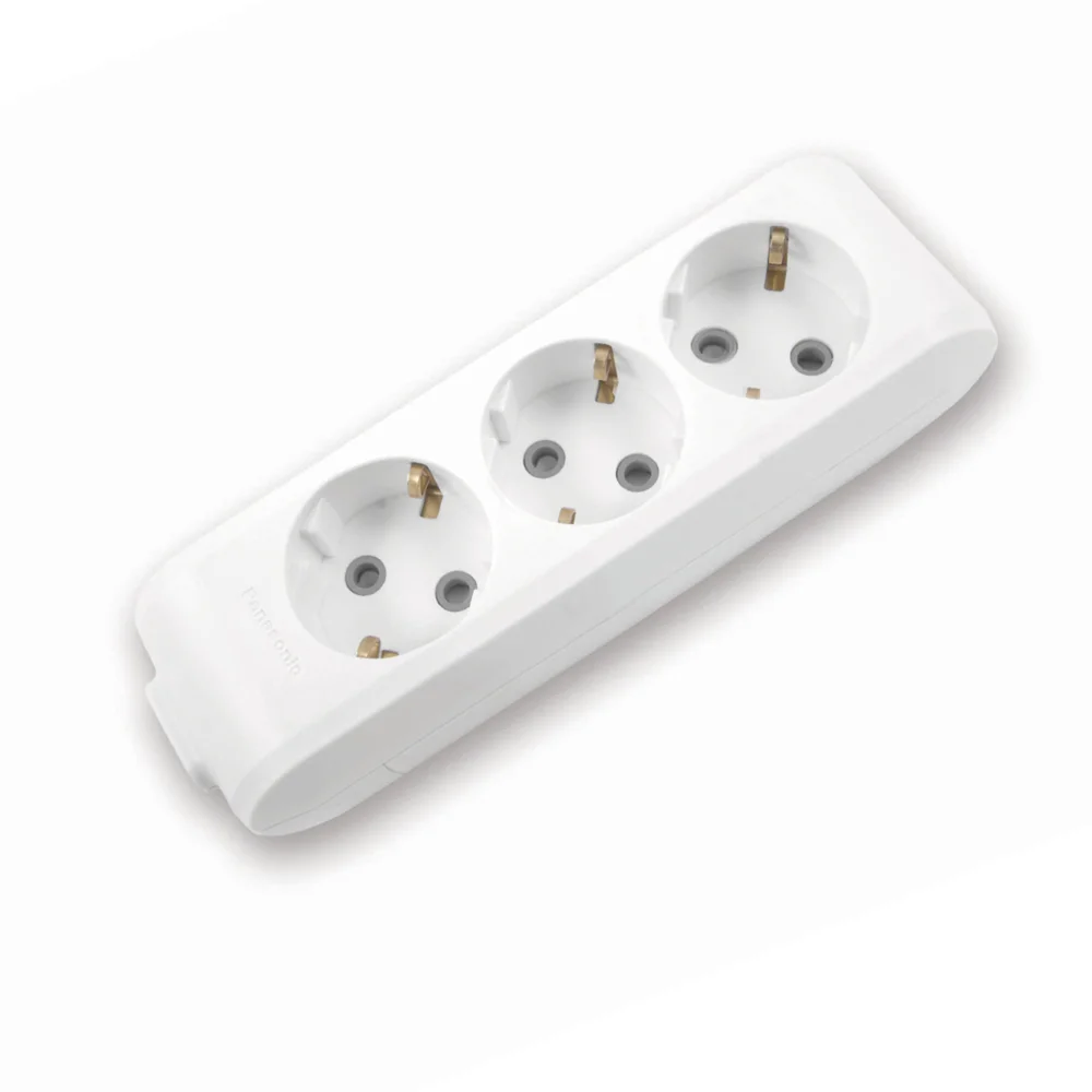 Колодка 3 гнізда з заземленням Panasonic X-Tendia сіра