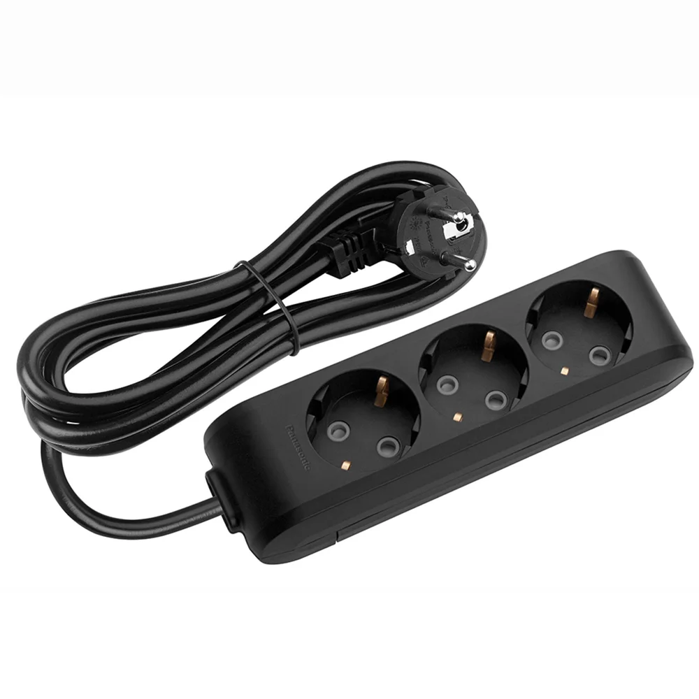 Подовжувач 3 гнізда 3 метри з заземленням PANASONIC X-tendia чорний