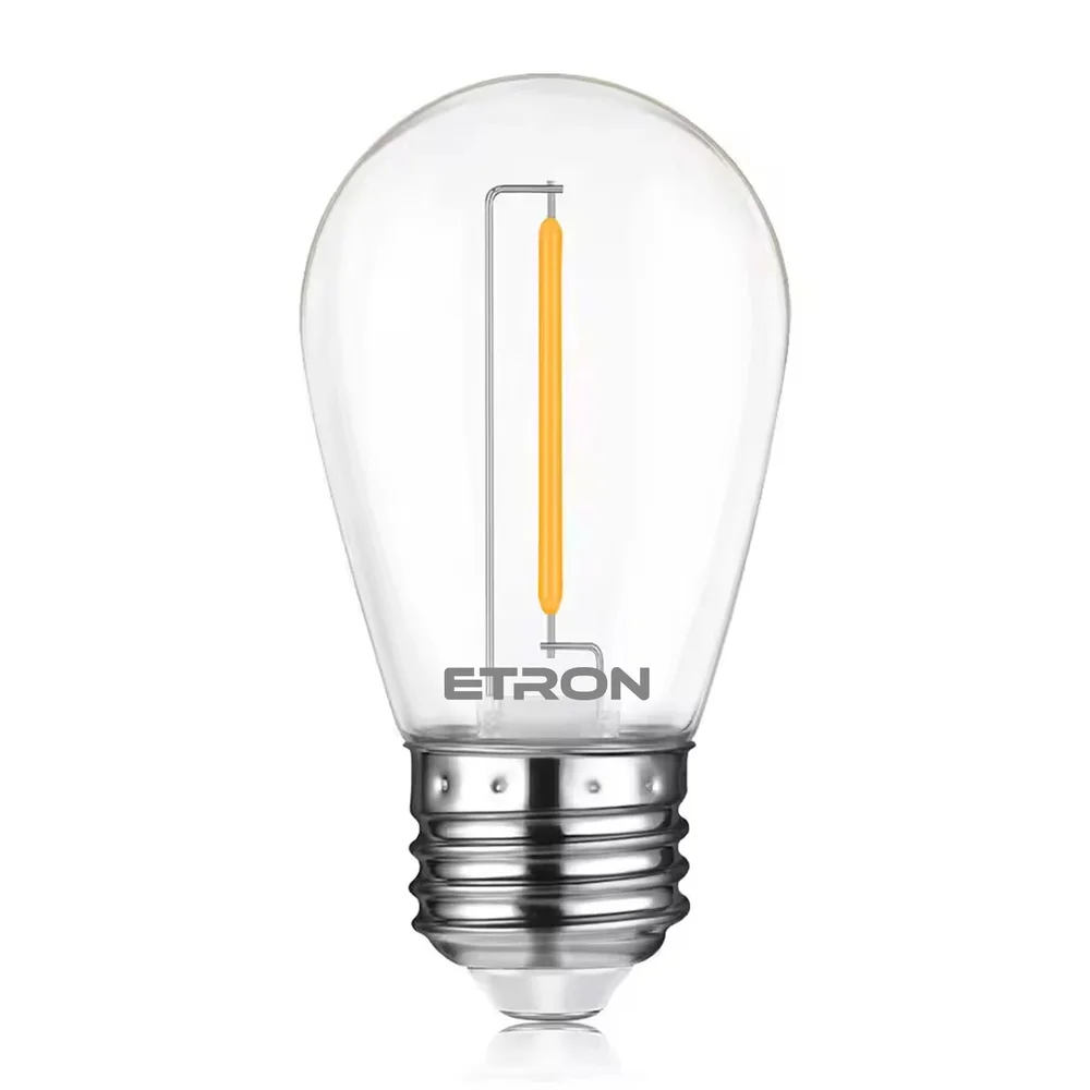 Філаментні LED лампи ETRON 1Вт 2500K S14 E27 (10 шт.)– прозорий пластик