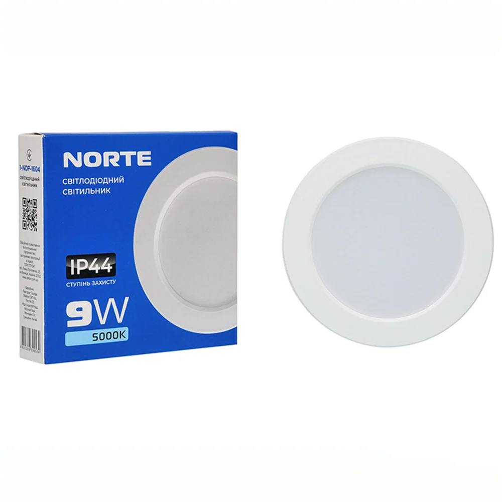Стельовий світильник NORTE 1-NDP-1604 9W 5000K ІР44 коло