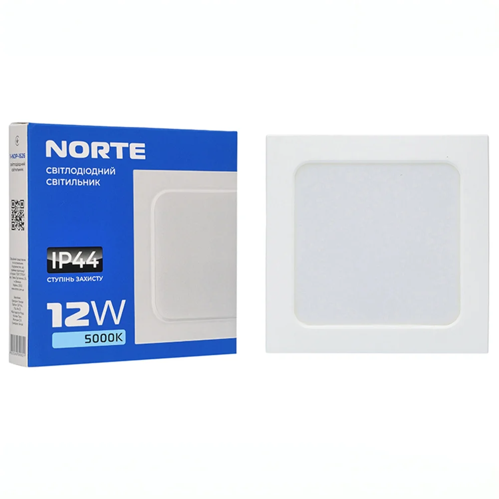 Стельовий світильник NORTE 1-NDP-1626 12W 5000K ІР44 квадрат